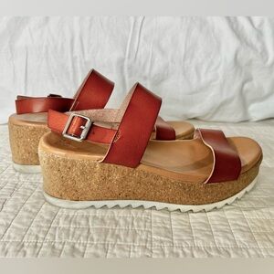 Women's Faux Leather Wedge Sandals